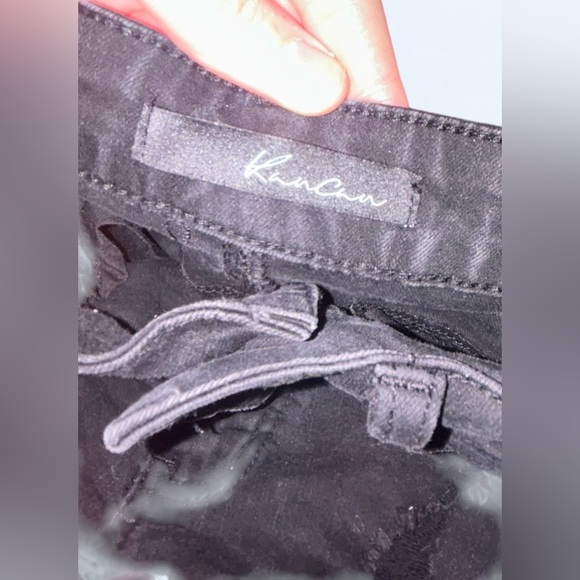 KanCan Black Distressed Denim Shorts | Size 23 | Cuffed Hem - Picture 5 of 6